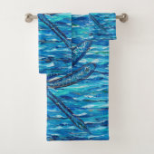 Blaues Libellenbild Badhandtuch Set (Insitu)