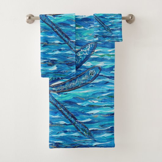 Blaues Libellenbild Badhandtuch Set (Insitu)