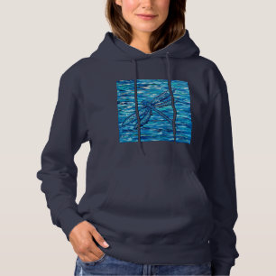 Blaues Libellenbild Hoodie