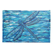 Blaues Libellenbild Kissenbezug (Rückseite)