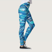 Blaues Libellenbild Leggings (Rechts)