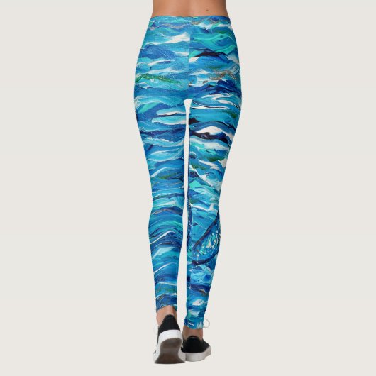 Blaues Libellenbild Leggings (Rückseite)