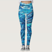 Blaues Libellenbild Leggings (Vorderseite)