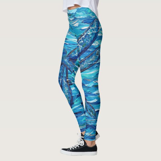 Blaues Libellenbild Leggings (Links)