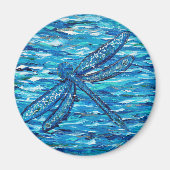 Blaues Libellenbild Magnet (Vorne)