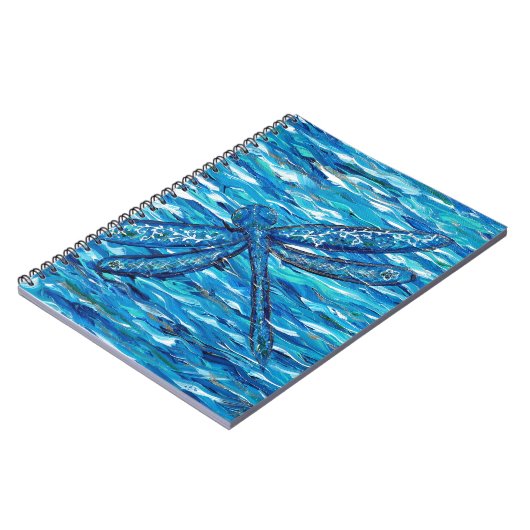 Blaues Libellenbild Notizblock (Linke Seite)