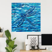 Blaues Libellenbild Poster (Heimbüro)