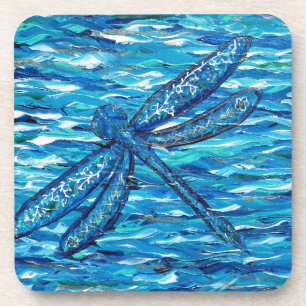 Blaues Libellenbild Untersetzer