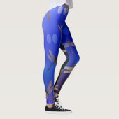 Blaues Libellenmuster Leggings (Rechts)