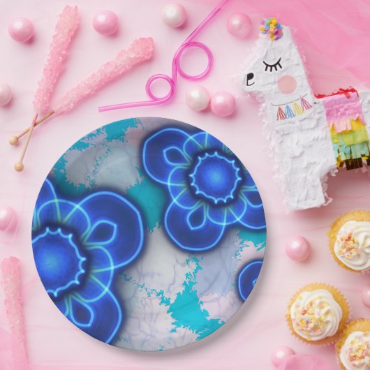 Blaues Licht Pappteller (Party)