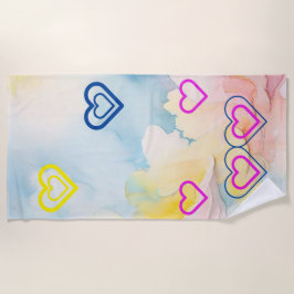 Blaues Licht und Herz Strandtuch