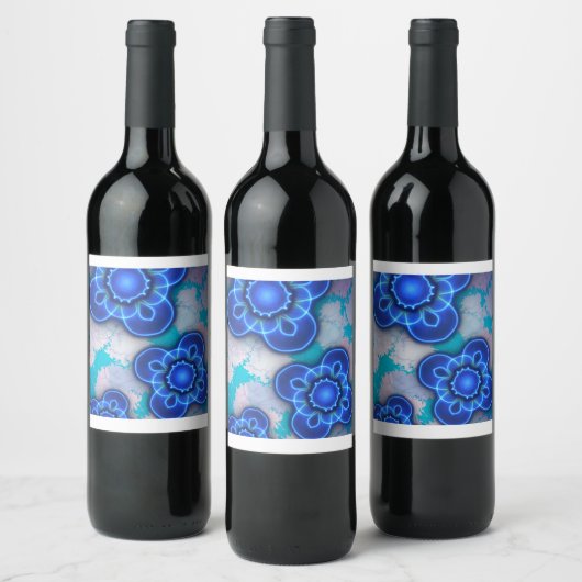 Blaues Licht Weinetikett (Flaschen)