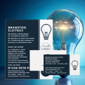 Blaues Lichtblitzdesign, elektrische Werbung Flyer