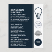 Blaues Lichtblitzdesign, elektrische Werbung Flyer (Vorne)