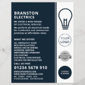 Blaues Lichtblitzdesign, elektrische Werbung Flyer (Vorne)