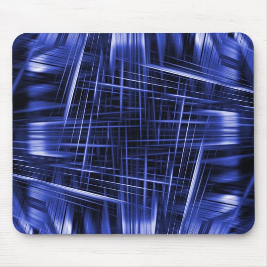 Blaues Lichtstrahlmuster Mousepad (Vorne)