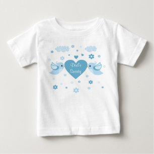 Blaues Liebe-Vogel-Herz-Baby Baby T-shirt