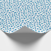 Blaues Liebesherzmuster Geschenkpapier (Ecke)