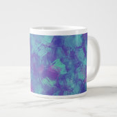 Blaues lila Abstraktes Pinselstrichdesign Jumbo-Tasse (Vorderseite Rechts)