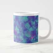 Blaues lila Abstraktes Pinselstrichdesign Jumbo-Tasse (Rechts)