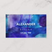 Blaues Lila Abstraktes Wasser Visitenkarte (Vorderseite)