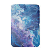 Blaues Lila Acrylic Pour Hübsch Water Liquid Badematte (Vorderseite Vertikal)