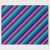 Blaues Lila Aquamarines Streifenpapier Geschenkpapier (Flach)