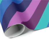 Blaues Lila Aquamarines Streifenpapier Geschenkpapier (Rolleneckpunkt)