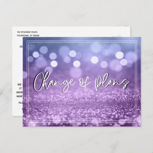 Blaues Lila Bokeh-Programmwechsel Postkarte (Vorne/Hinten)