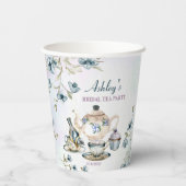 Blaues lila Brautparty Tee Party Pappbecher (Rückseite)