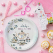 Blaues lila Brautparty Tee Party Pappteller (Party)