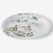 Blaues lila Brautparty Tee Party Pappteller (Schrägansicht)