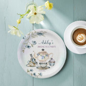 Blaues lila Brautparty Tee Party Pappteller