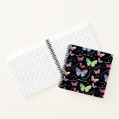Blaues Lila-Chic-Schmetterlingsmuster Notizblock (Innenseite)