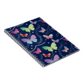 Blaues Lila-Chic-Schmetterlingsmuster Notizblock (Rechte Seite)