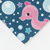 Blaues Lila des Monogramm-| Quallen-u. der Fleecedecke (Ecke)