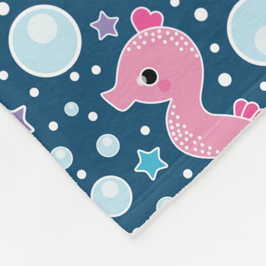 Blaues Lila des Monogramm-| Quallen-u. der Fleecedecke (Ecke)