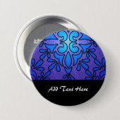 Blaues, Lila gestanztes Glasdesign Button (Vorne & Hinten)