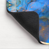 Blaues lila Gold, abstrakter Scifi oder Erde Mousepad (Ecke)