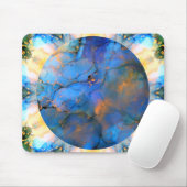 Blaues lila Gold, abstrakter Scifi oder Erde Mousepad (Mit Mouse)