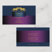 Blaues lila Gold des Pferdegeschäfts-Marketings Visitenkarte (Vorne/Hinten)