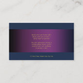 Blaues lila Gold des Pferdegeschäfts-Marketings Visitenkarte (Rückseite)