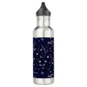 Blaues Lila Hübsches Wildblume Blumenmuster Edelstahlflasche (Rechts)
