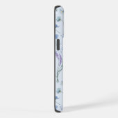 Blaues Lila Hübsches Wildblume Blumenmuster iPhone Hülle (Rechte Seite)