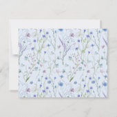 Blaues Lila Hübsches Wildblume Blumenmuster Mitteilungskarte (Rückseite)