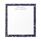 Blaues Lila Hübsches Wildblume Blumenmuster Notizblock (Vorderseite)
