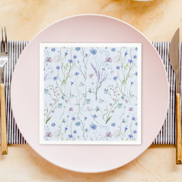 Blaues Lila Hübsches Wildblume Blumenmuster Serviette