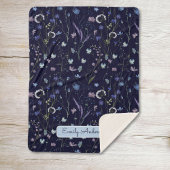 Blaues Lila Hübsches Wildblume Blumenmuster Sherpadecke