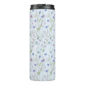 Blaues Lila Hübsches Wildblume Blumenmuster Thermosbecher (Rückseite)