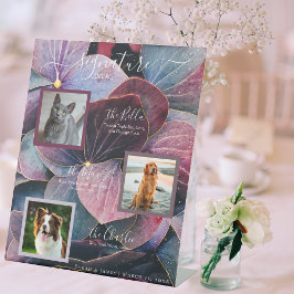 Blaues Lila Hydrangeas 3 Foto Pet Signature Drink Sockelschild